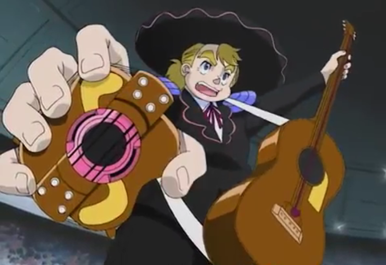 beybladeotd's tweet photo. Todays beyblader of the day is Miguel from the original saga, Bakuten Shoot!
A mariachi singer and member of the Mexican representatives, The Renegades. He uses a guitar launcher and a beyblade customised with guitar strings that is stronger than piano wire to attack opponents!🎸 https://t.co/PF9kO1Z1fM
