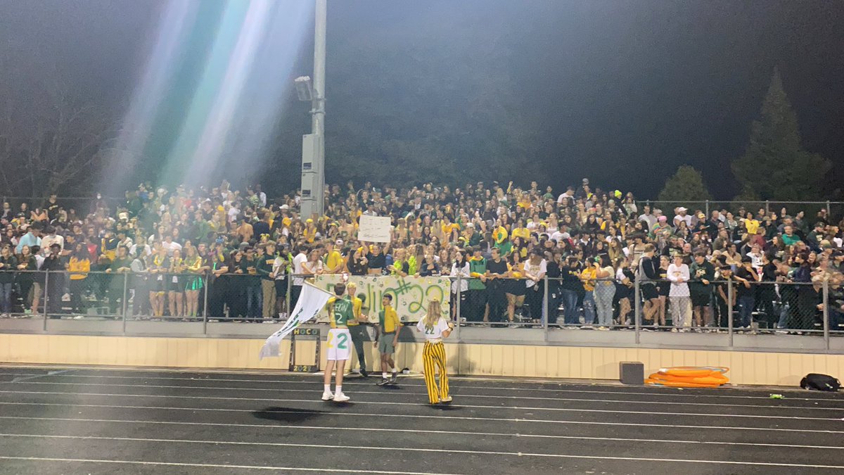 Student section shining tonight for HOCO 🏈 game #PreblePride
