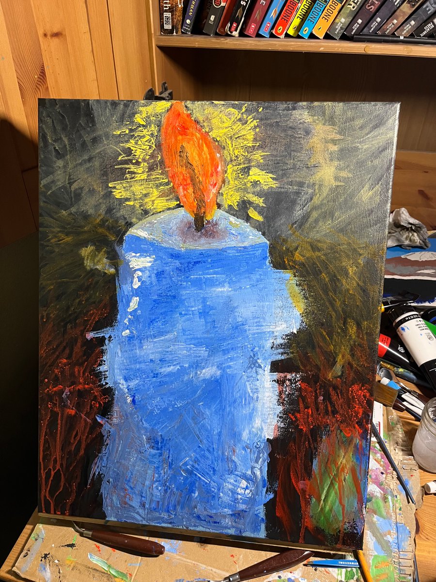 Its_Falls's tweet photo. Look at this painting, it’s my first time trying to do more abstract art, I think it’s alright https://t.co/nbbKfKqWwc