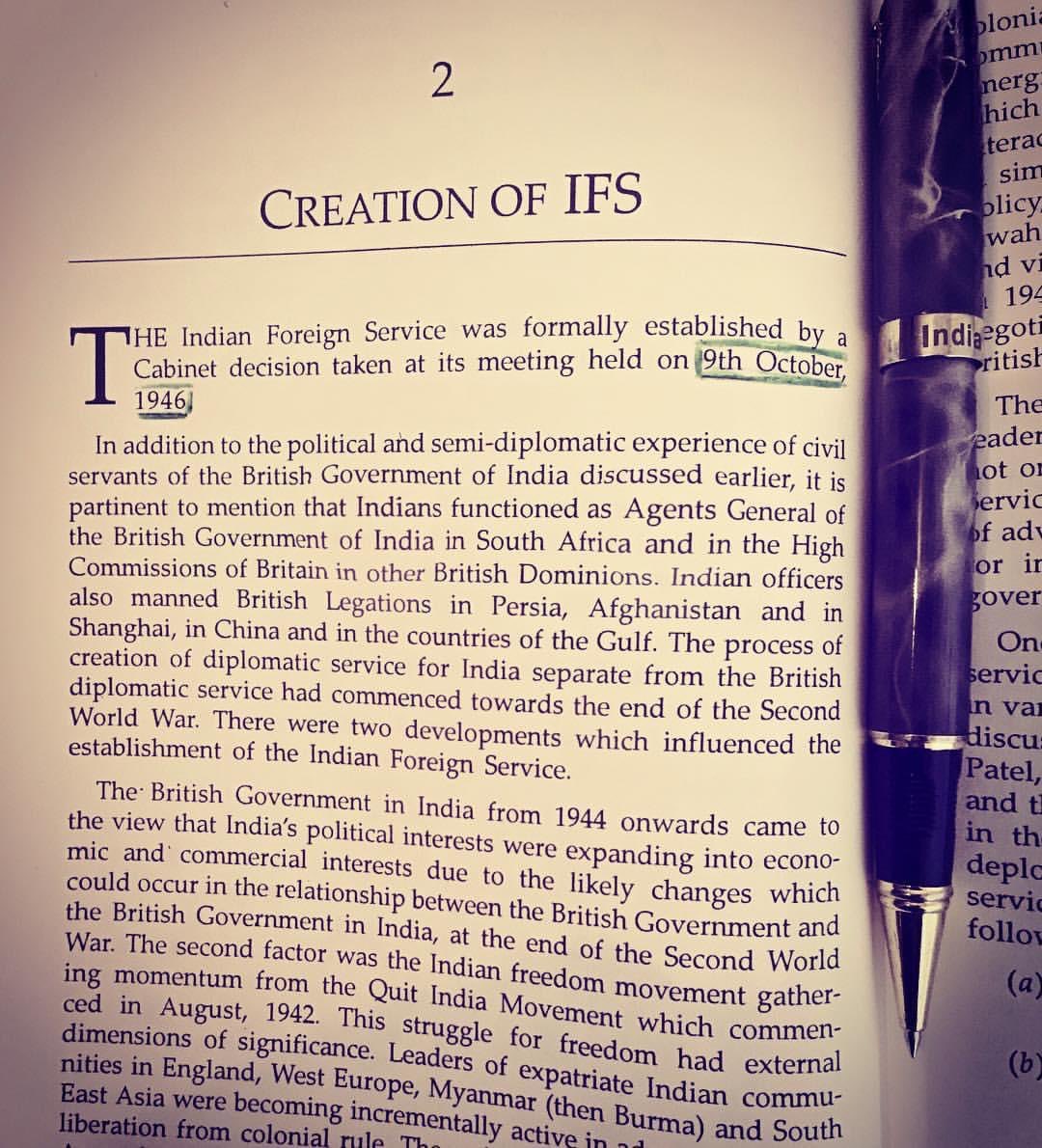 [9 October 1946]
Happy #IFSDay 
Indian Foreign Service #ServingTheNation
