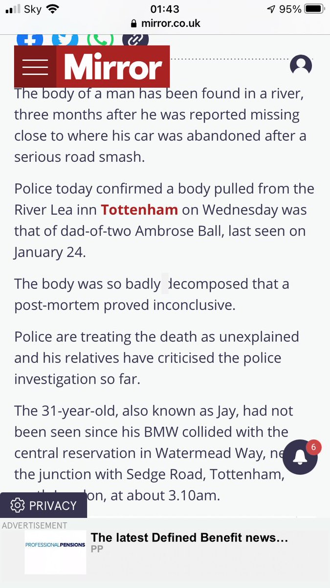 WHO CONFIRMED IT WAS AMBROSE?