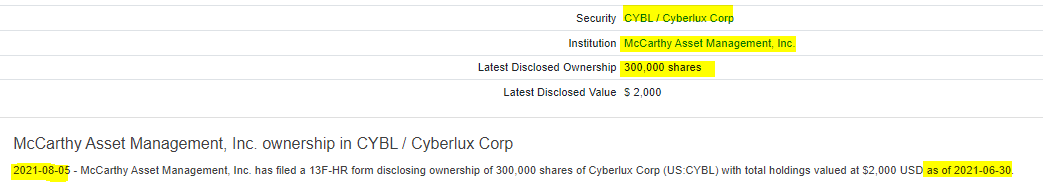 og_tigress's tweet photo. $CYBL February 5th connection into perspective.
Blackrock owns 12.8% of $CREE/ $WOLF.
We have one institutional investor thus far with 300K shares purchased in July.
#StrategicIP = #BrightEye = #SOLAR = #FlightEyeDNA IMO.
What happens when @CyberluxC IR Deck is released?π https://t.co/BJ9ns5E5Ou