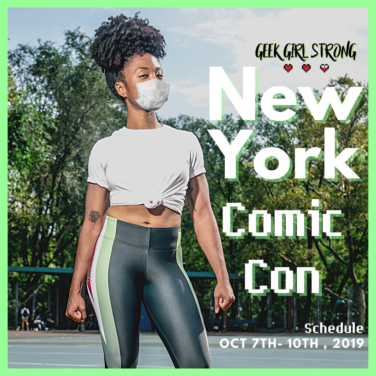 geekgirlstrong's tweet photo. It’s true! I’m at #NYCC and I’ll be back on Sunday for #WellnessforGeeksWhoSit! Plus possible one more piece of programming in the works. #staytuned https://t.co/BbFmDcfFu2