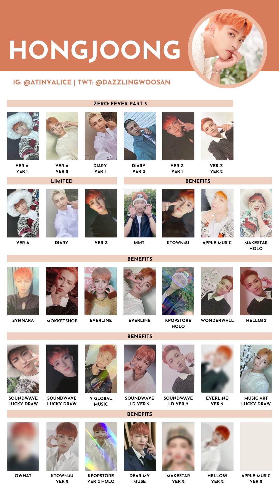 ATEEZ Wonderwall 3.0 コンプリート FEVER part3 ATEEZ SEONGHWA FEVER Part.3 wonderwall 3.0 Official Photo