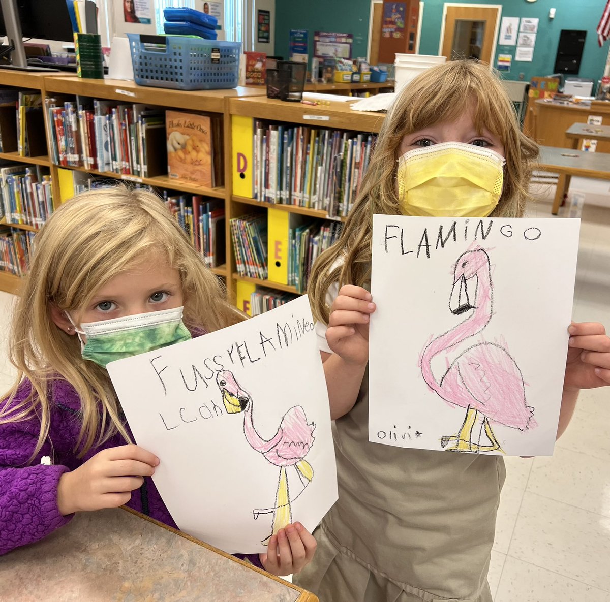 MrsBennettReads's tweet photo. Fussy Flamingo was a hit in the media center today. #ssyrajr @BocaRatonElem @emapbc @LibraryCurrent @shellyvjames https://t.co/6XHxuixqVN
