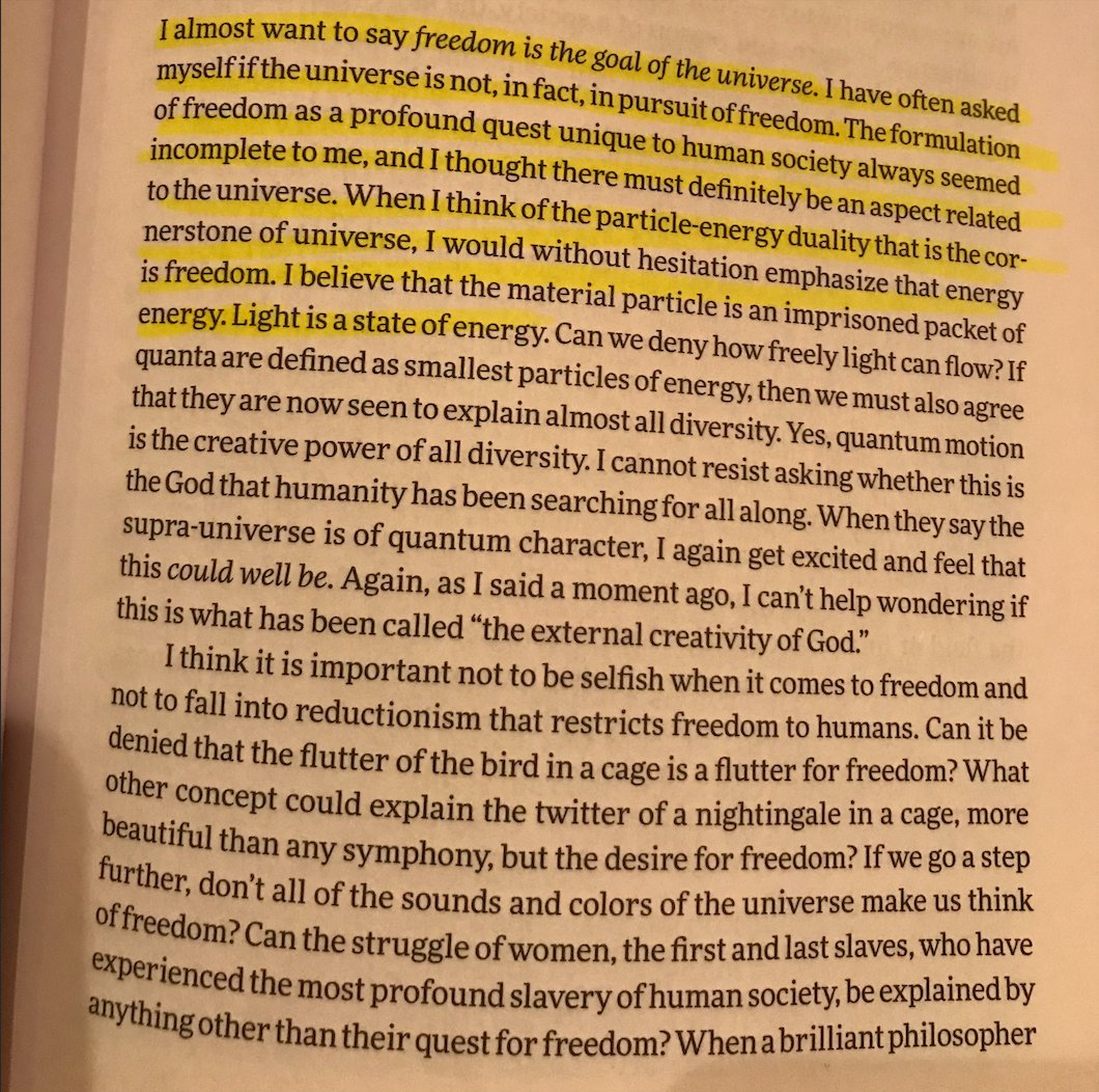_____mjb's tweet image. Perhaps my favorite passage from any of Ocalan&apos;s books is this part from Sociology of Freedom: &quot;I almost want to say freedom is the goalof the universe.&quot;  #FreedomForOcalanNow