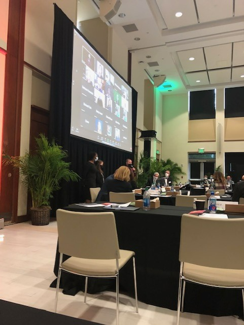 UMiamiBusiness's tweet photo. #MiamiHerbert’s International Business major, Zach Danney, presented his experience with the Empower Me First mentoring program at today’s UM Board of Trustees meeting. Zach is a first-generation college student and military veteran. (1/2) https://t.co/l4hOm1IyN8