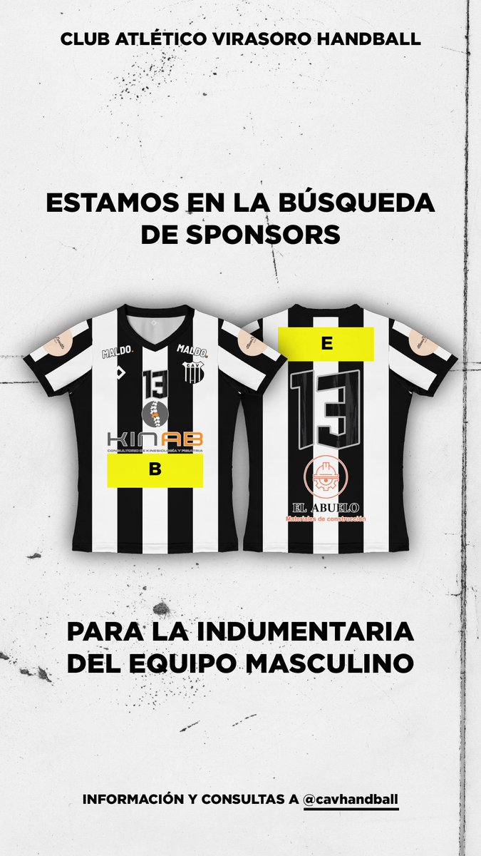 cavhandball's tweet photo. Bienvenidos a:
- KINAB
- Ana Bendita Boutique
- Corralón El Abuelo
- MALDO. Estudio de Diseño

Aún nos quedan dos lugares para el sponsors de nuestras indumentarias.
Escribinos un MD, y te damos la info 📩 https://t.co/iKVNdvjNvl