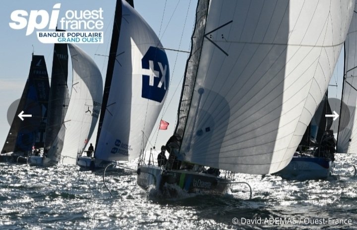 ljoessel's tweet photo. Armel Le Cleac'h : Le Chacal = Le boss
@VoileBanquePop en tête du @spiOF, fait honneur à son sponsor nouveau partenaire de l'épreuve 
#Figaro3 https://t.co/2DPQyJzvzC