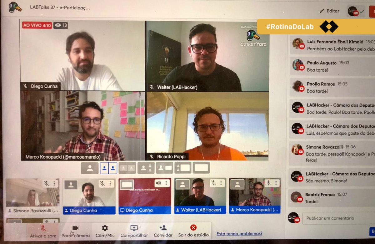 LabHackerCD's tweet photo. #RotinaDoLab - O LabTalks da última sexta, sobre os aprendizados e o futuro da participação digital, foi muito bacana! O debate contou com a presença do @marcoamarelo e do @ricardopoppi, feras no tema. Quer dar uma conferida? Vem com a gente! https://t.co/wrSSqLnZl8 https://t.co/OFjSvNhyLC