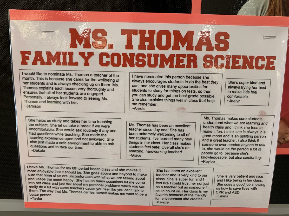 Way to Go Ms. Thomas ~ Our Teacher/Staff Member of the Month! #thefalconway