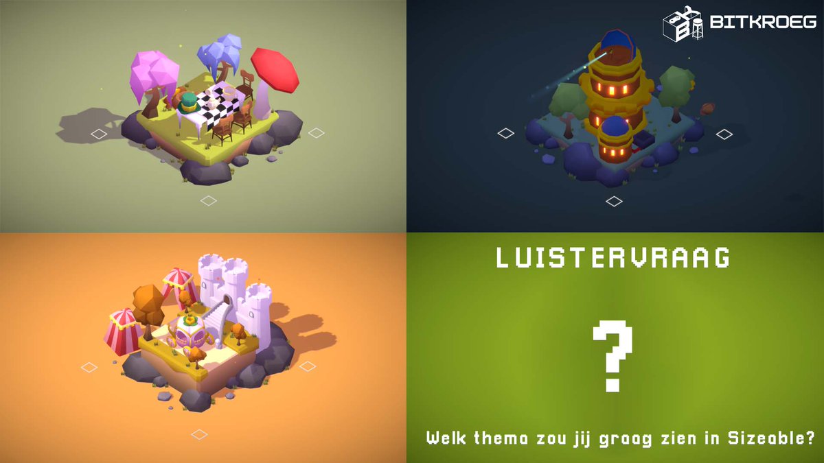 bitkroeg's tweet image. Nieuwe @bitkroeg luistervraag:

Welk thema zou jij graag eens zien in #Sizeable? Wie weet komt je antwoord zelf in de game terecht 👀

Check zeker de game nu hij nog 50% korting heeft:
🛒 store.steampowered.com/app/1333910/Si…