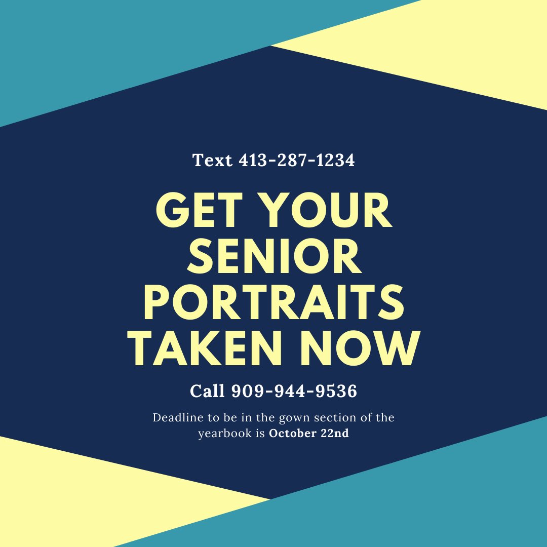 ososyearbook's tweet photo. Seniors make sure to get your senior portrait pictures taken before October 22, or we will use your ID pictures in the yearbook❕@OsosAsb @LOHSMalone @LOHSachievement @LOHSachievement https://t.co/4D6jvOMLtF