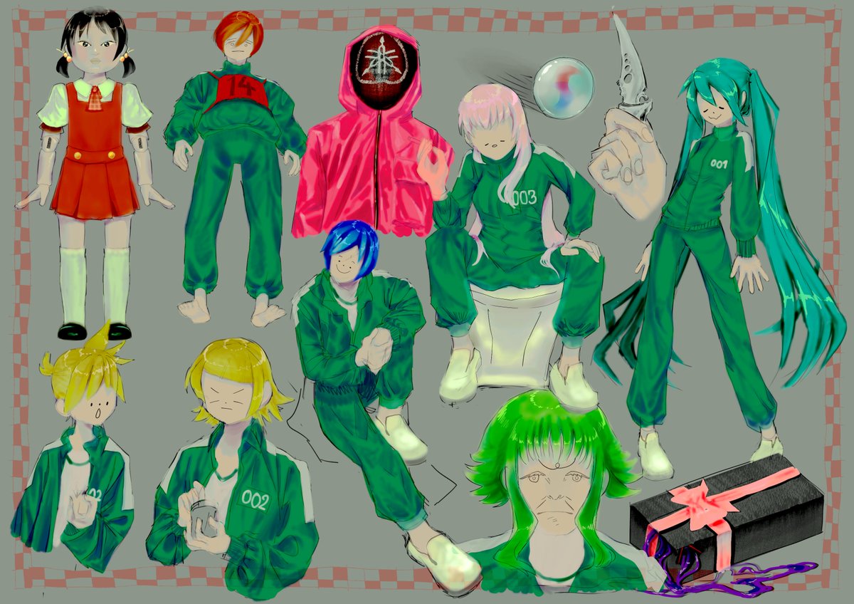 miku and vocaloid gang join the squid game