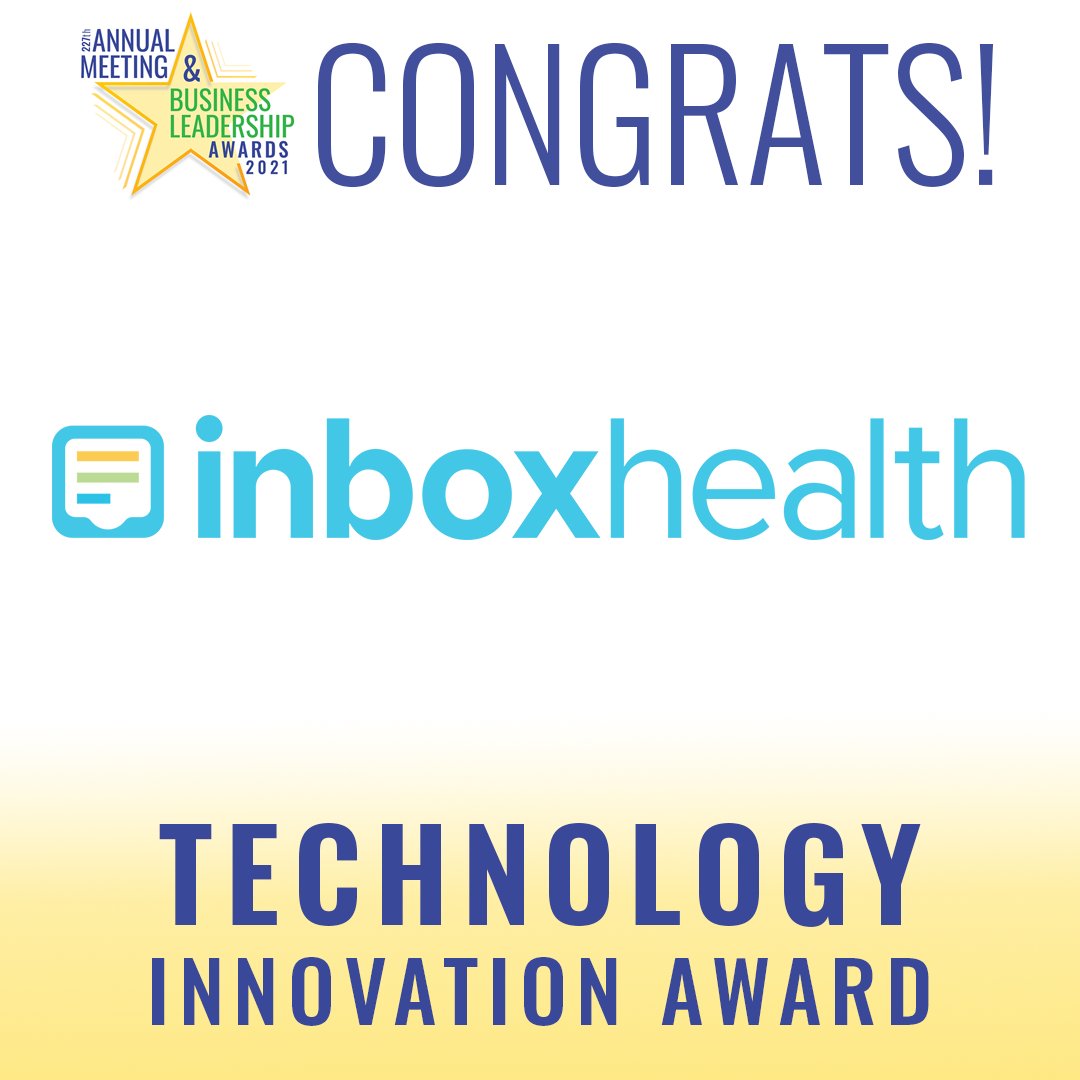 Congrats @inboxhealth! Inbox Health has been selected to receive the Tech Innovation Award - honors a company that has become a leader within the tech industry or who has fostered the growth of technology, substantially, in the region in 2020.
Register: hubs.li/H0Z32Q_0