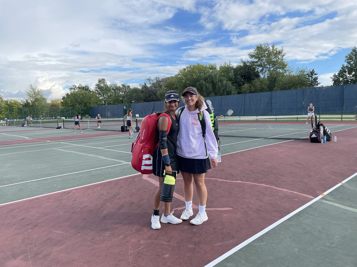 Caroline and Smita are the DuKane Conference Champions!!! Beating WWS 7-6(8), 6-0