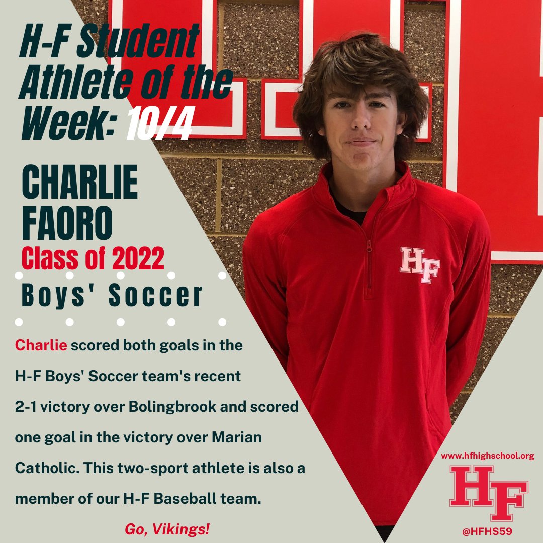 Meet Charlie Faoro, our Student-Athlete of the Week! #WeAreHF