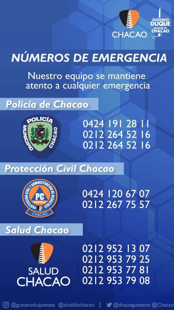 duquegustavoS's tweet photo. #08Oct Viernes lluvioso en nuestra capital. Amigos, precaución en las vías, en #Chacao estamos atentos ante cualquier situación o denuncia. Manejen con cuidado. 

¡Pendientes de nuestros contactos de emergencia y chats vecinales! 

#OrdenYSeguridad #TrabajandoXChacao https://t.co/UlnUjHrN7H