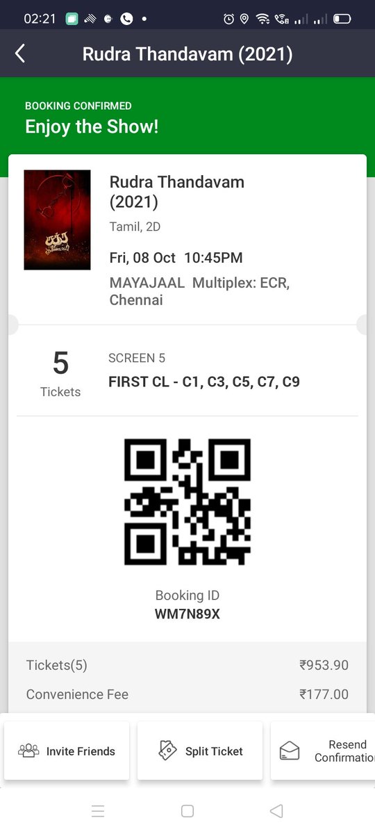 Yet another show at Rudhrathaandavam this time with ma friends.. Wonderful movie👏👏 applauses all over.. Trust me its a 10:45 pm show and this film holds the pulse of massive audience @mohandreamer  me watching for the 4th time