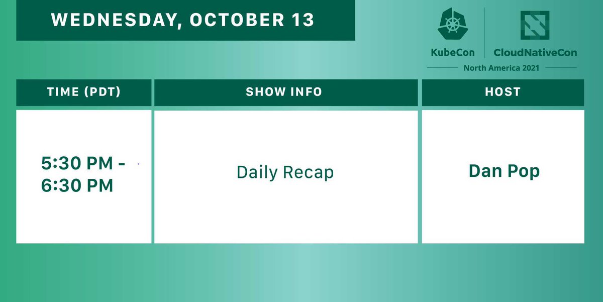 CloudNativeTV's tweet photo. Join @danpopnyc today at 5:30pm PT on https://t.co/QyEi6AUQso for the Daily Recap of everything KubeCon + CloudNativeCon. https://t.co/5wPWfyoKO0