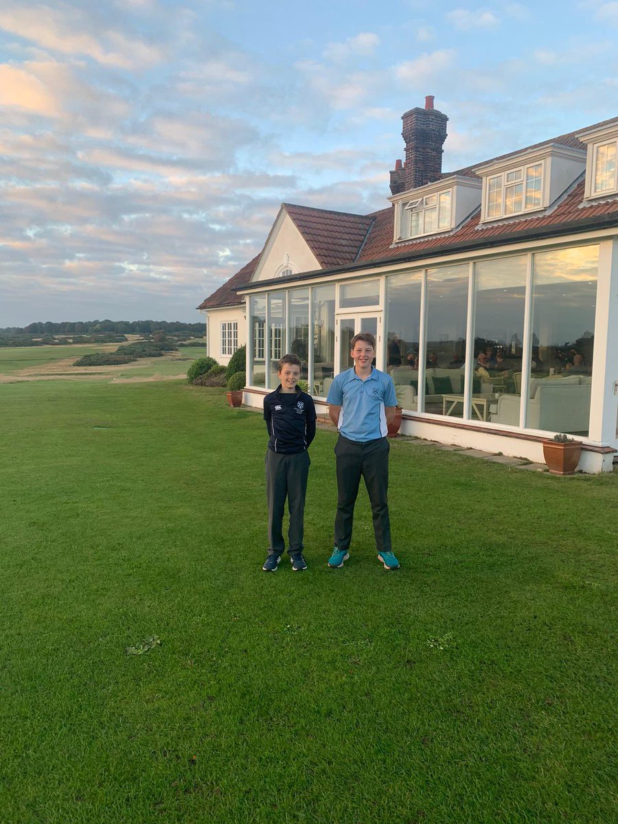 Fram_Sport's tweet image. Prep school pupils were involved in OF golf today including William P and Fergus B who faced his own dad playing @AldeburghGolf