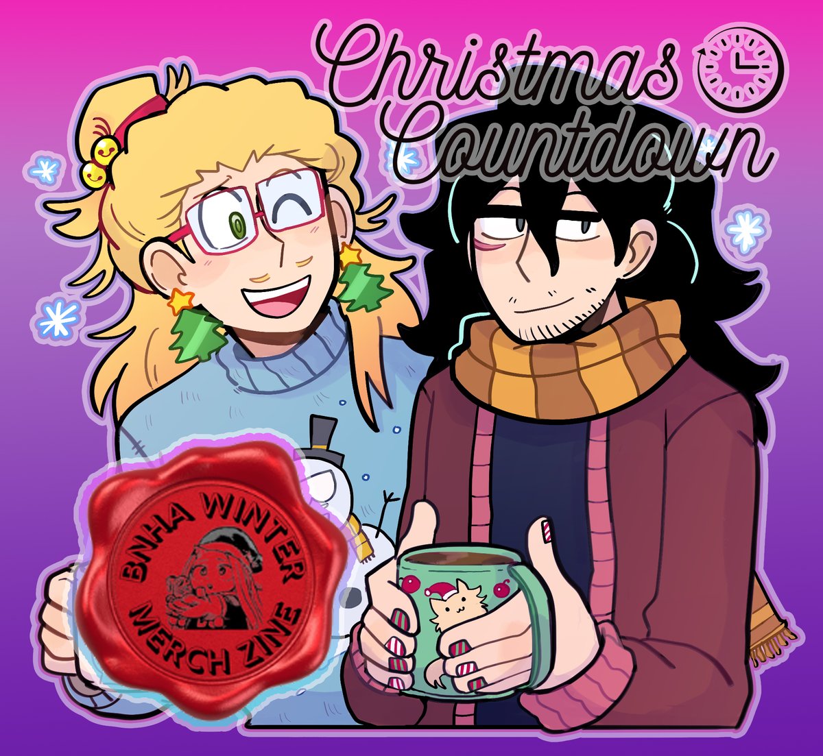 hey guys!! just another quick promo for the wonderful christmas zine I got to be a part of 💙@bnhaxmaszine 💙 If you wanna snag the double sided keychain I designed then pick up a bundle! (link below!)