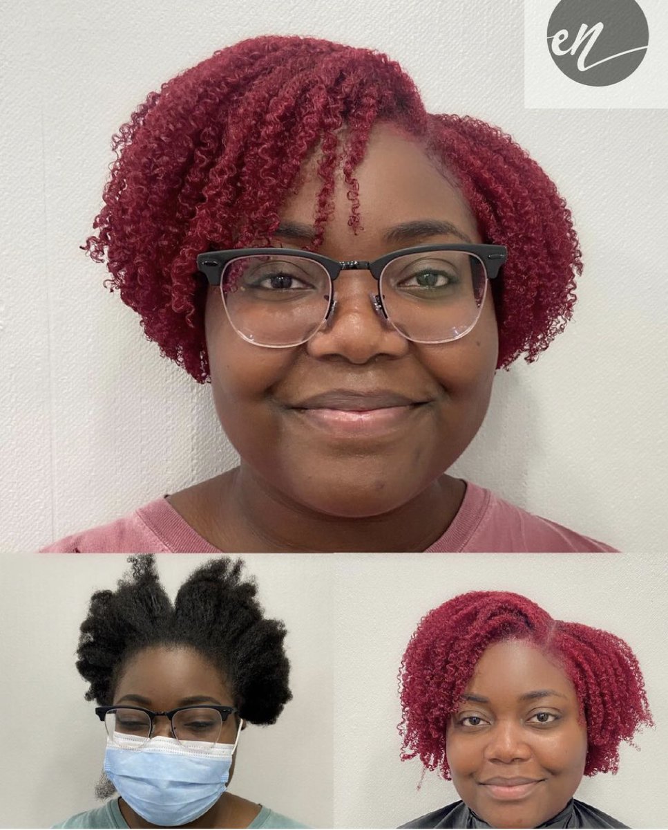AmandaLebene's tweet photo. We all learnt the hair patterns and ran with it, it limited us to what our hair can do, look at the before and after, this beautiful lady’a hair is our typical type 4 hair, below with no product and maybe not so well taken care of and above its hydrated, styled and coloured😍😍 https://t.co/1sAHCLPu7w