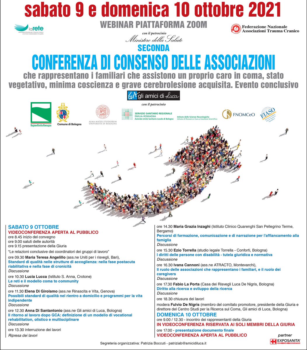 È arrivato anche il patrocinio del Ministero della salute alla seconda “Conferenza di consenso delle associazioni super GCA. Sul sito Amicidiluca.it il link per partecipare .