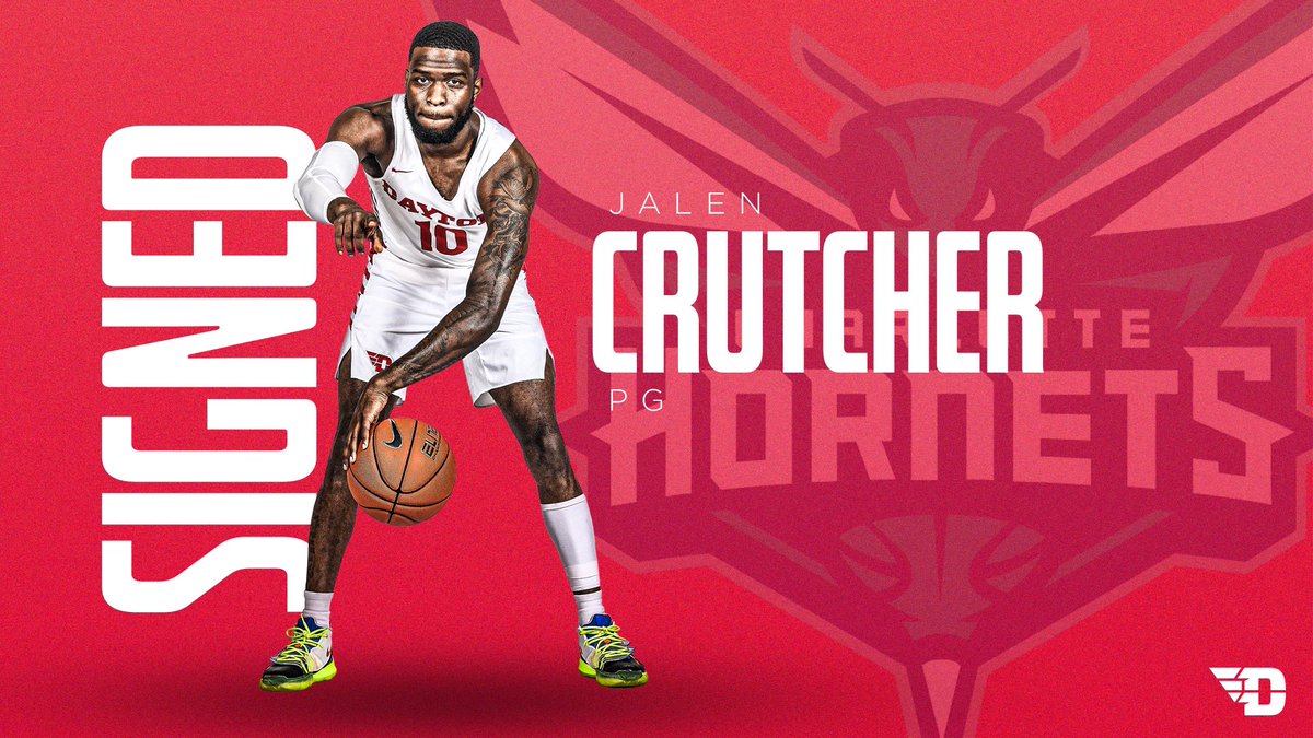 DaytonMBB's tweet photo. Congratulations to our guy Jalen Crutcher ✈️🏀

#BuiltAtDayton // @hornets https://t.co/9BJygXn9b1
