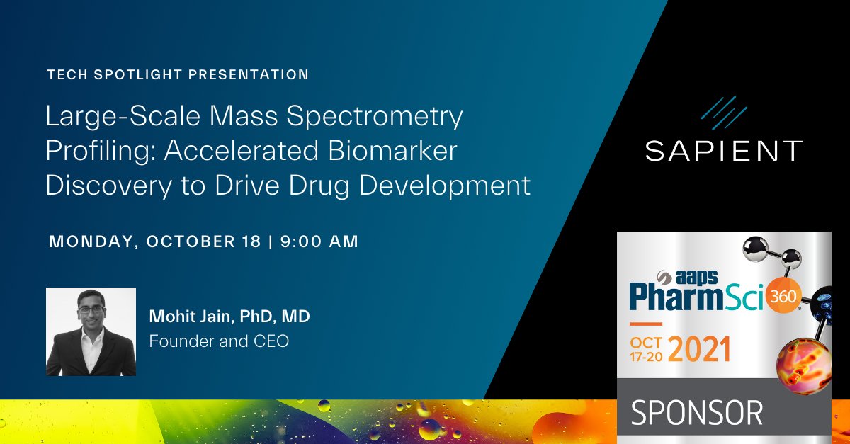 SapientBio's tweet photo. Hear our CEO Dr. @MoJain2 at @AAPSComms #PharmSci360 discuss how our next-gen #massspectrometry-based platform enables rapid population-level discovery of circulating biomarkers.
🎤Join the presentation: https://t.co/fNodqzDVFX
📅 Book an on-site meeting: https://t.co/H0VNmmBmrx https://t.co/jAb6nIp2sq