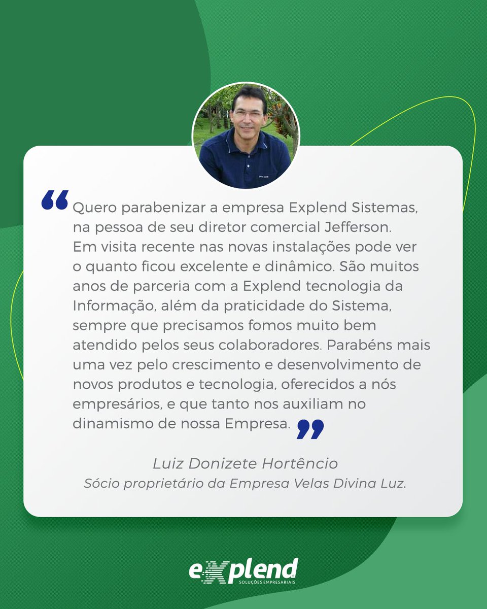 explendsolucoes's tweet photo. Parcerias de sucesso!
Estamos sempre trabalhando para melhor atender vocês e por isso, ler depoimentos  como esse nos mostram que estamos no caminho certo!  

Obrigado @velasdivinaluz por escolher a Explend. https://t.co/p46mU9Gvyg