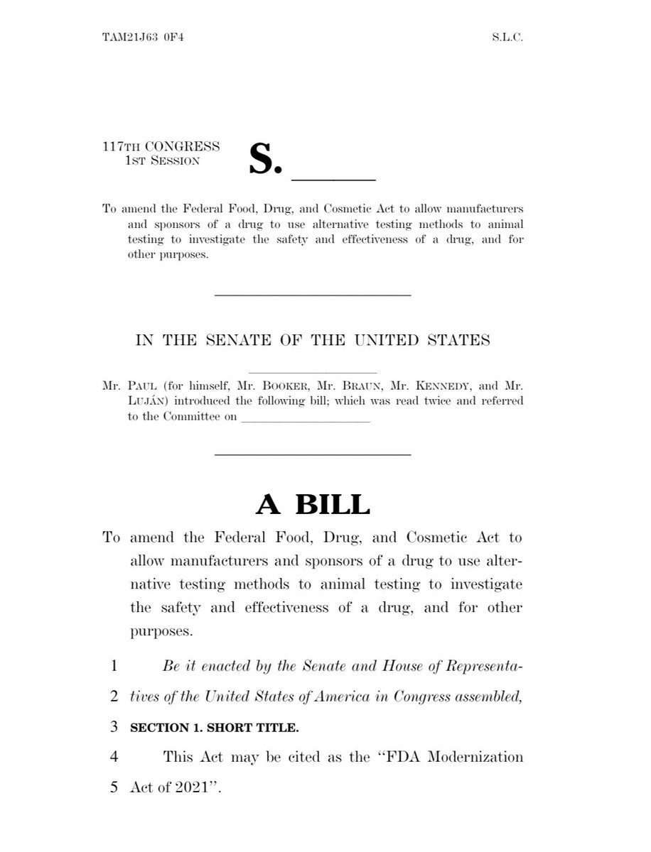 nuriaq's tweet image. 🐭⚖️ 🧪 Booker (D-NJ) , Paul (R-KY) Introduce Bipartisan FDA Modernization Act to End Animal Testing Mandates #FDA #FDAModernization #FDAModernizationAct @SenBooker @SenRandPaul 

👉 booker.senate.gov/news/press/boo…

🔗 paul.senate.gov/sites/default/…