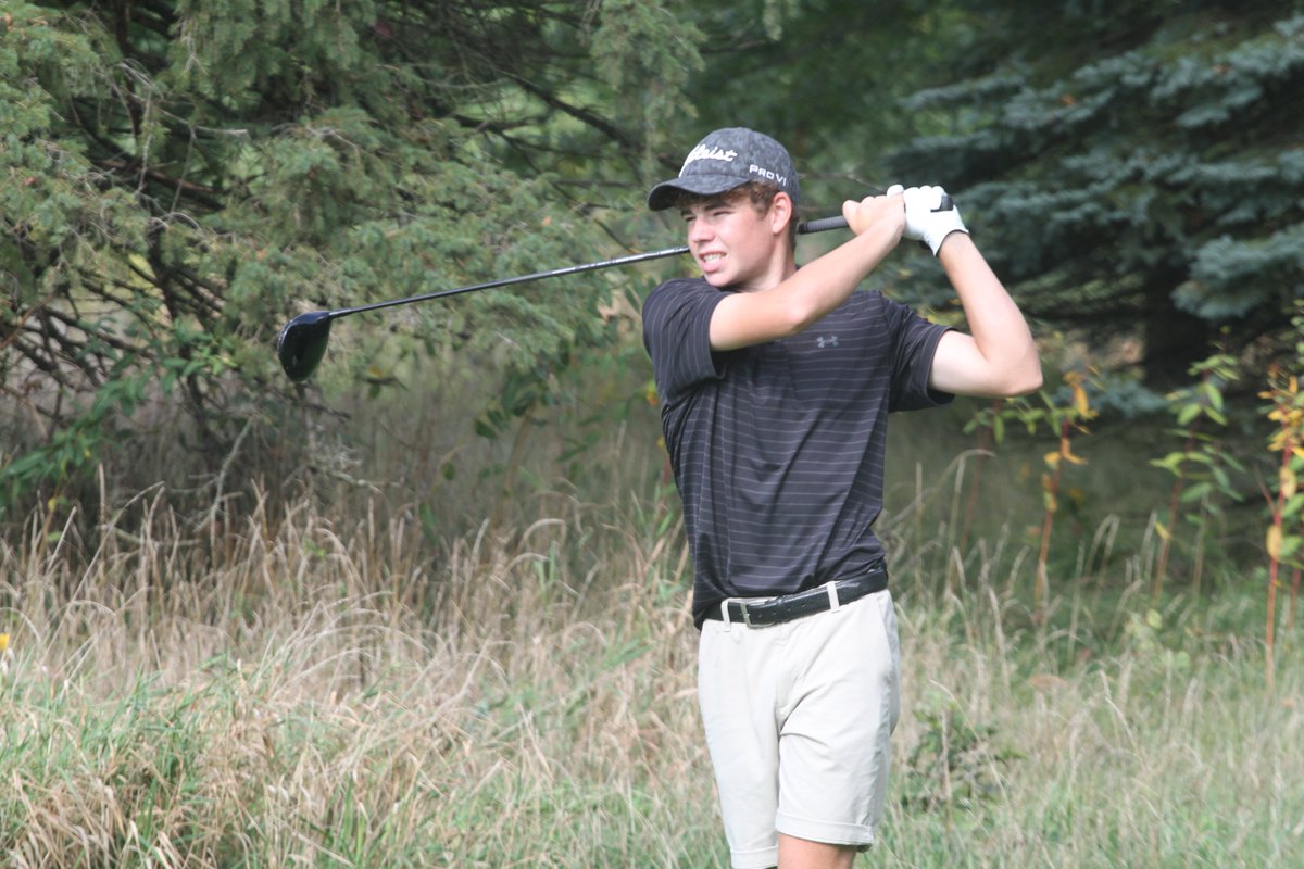 . <a href="/jack_winkel/">Jack Winkel</a> of <a href="/ACHSBoysGolf/">ACHS BOYS GOLF</a> makes 5 birdies on his final 9 holes, including 4 in a row on No. 1 through 4, and shoots a 4-under-par 32 on the front 9. He finishes with a 3-under 69 and is currently tied for the lead with Cale Leonard of Ottumwa with golfers still on course.