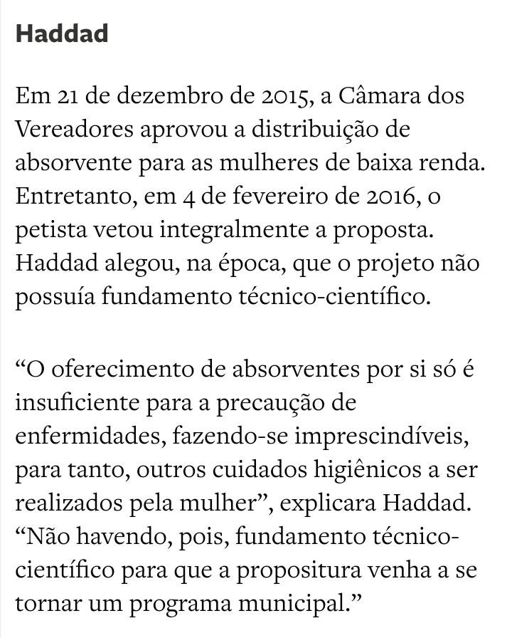 oiluiz's tweet photo. "Mas como alguém pode ser contra a distribuição gratuita de absorventes?"

Perguntem ao Haddad, ele que começou com essa ideia. https://t.co/jO69hknHUc