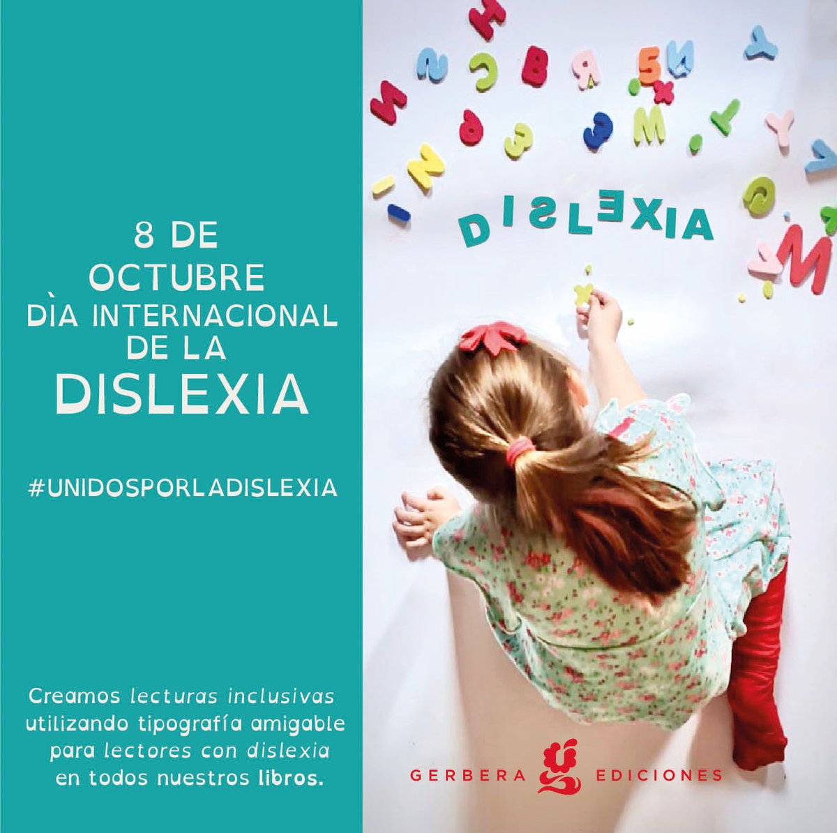 Como desde hace casi 10 años, seguimos acompañando a los lectores con dislexia publicando todos nuestros libros con tipografía amigable.¡Por más lecturas inclusivas!#gerberaediciones #librosinclusivos #librosparaniños #dislexic #8DeOctubre2021 #dislexicday #DISLEXIA