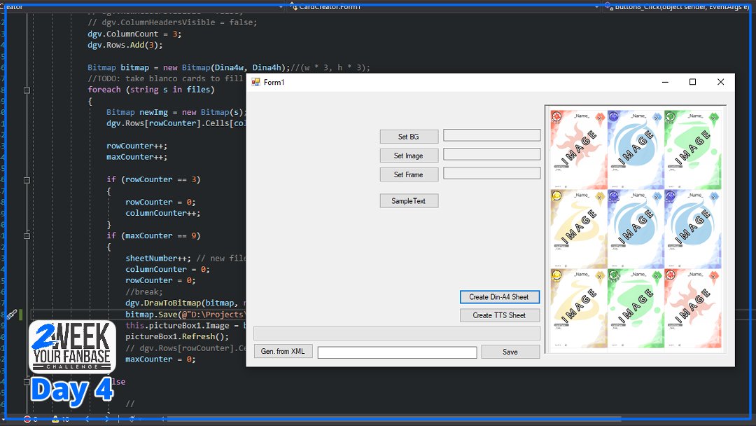 ArcaniteCCG's tweet photo. I missed a tool that creates cards from data, so I made one myself in #visualstudio with #Csharp.
It reads XMLs and puts text and graphics together. From there I can generate sheets for Tabletop Simulator or printing.
#2weekyourfanbase #2weekyourfanbasechallenge #coding #indiedev https://t.co/3DtbSi9qPi