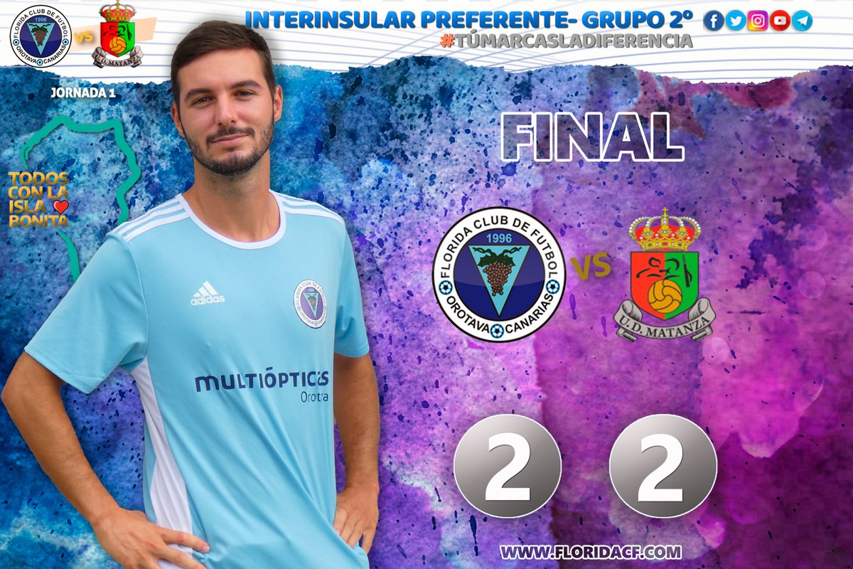 FloridaCF's tweet photo. Tablas en el partido, final, +1!!!! 😉2-2
#Túmarcasladiferencia #Azulceleste #Floridacflive 
#FloridaMatanza https://t.co/VPmujVjzl5