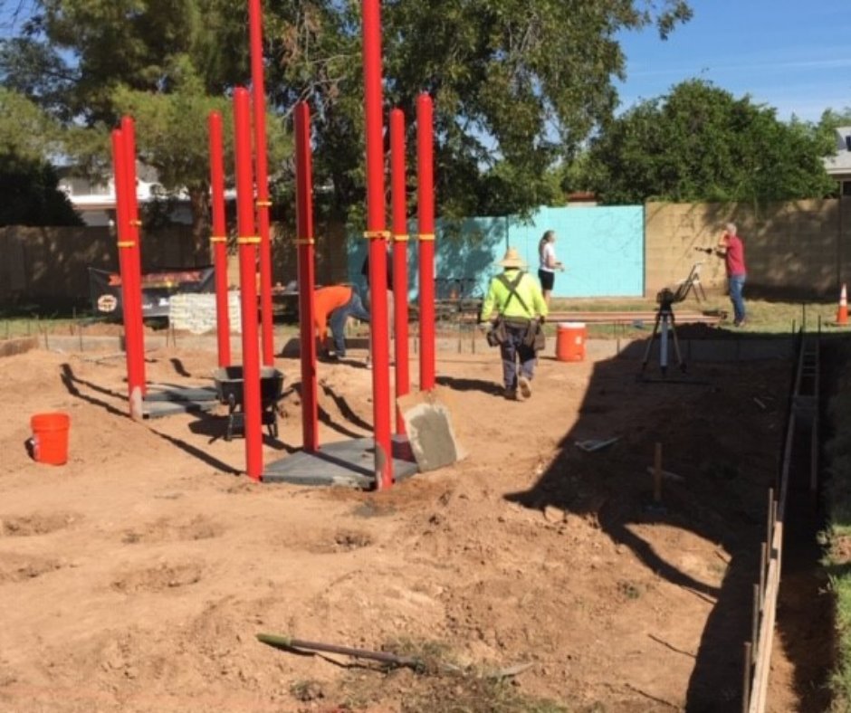 ANewLeafAZ's tweet photo. So much progress! Fiesta Bowl Charities and Salt River Project are working with KABOOM! to build an incredible new playground for children served by A New Leaf's Health and Wellness programs.
Thank you Fiesta Bowl and Salt River Project for working with KABOOM! https://t.co/enN34z02KX