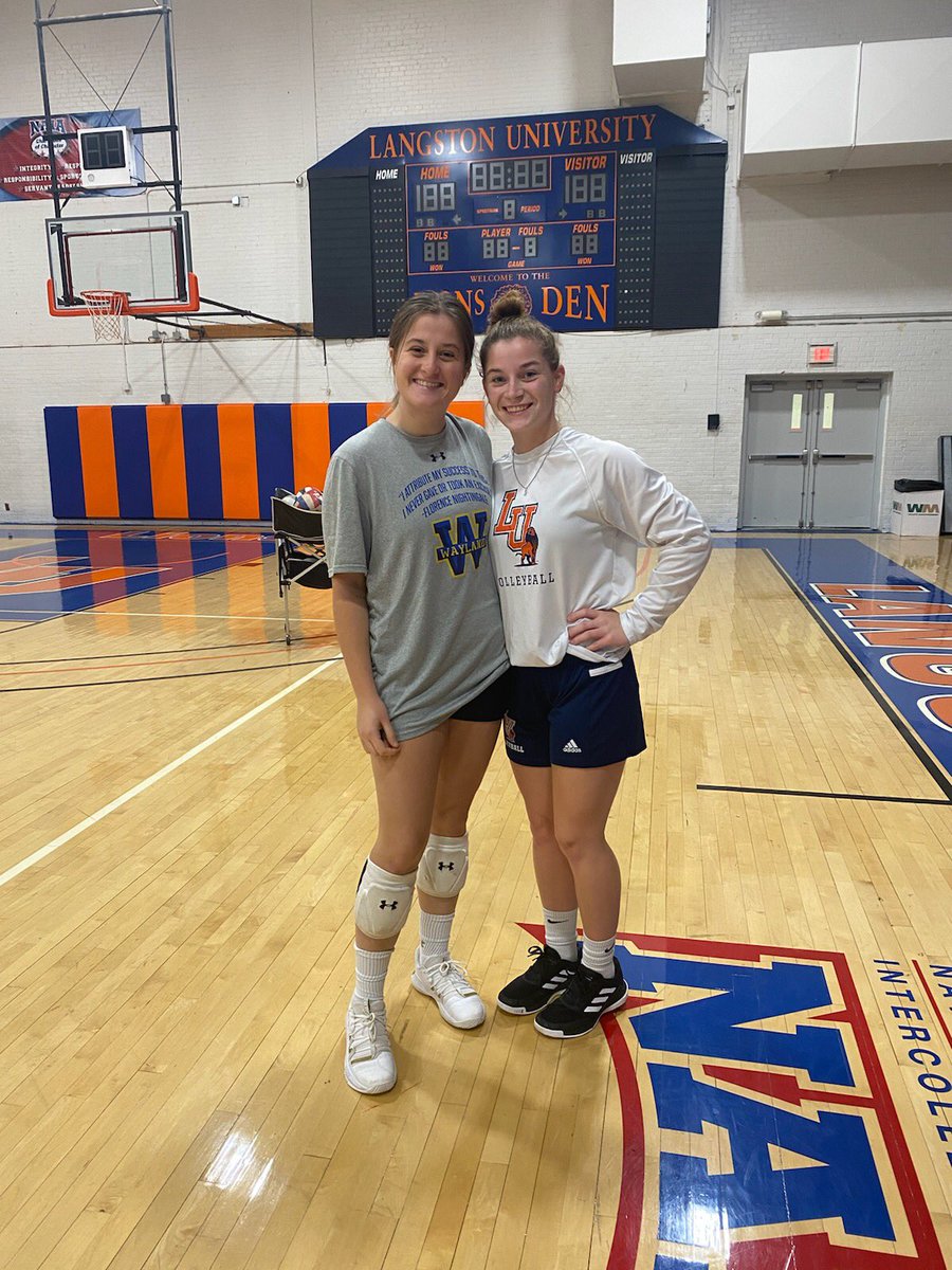 TVCCvball's tweet photo. Love seeing our Lady Cardinal Alumni crossing paths at their next schools! Keep up the great work work Cauane &amp; Sam ❤️🖤👌🏼 #LC4L #proud #heartisfull #naia @LangstonSports @wbuathletics https://t.co/lhBbpe3eLG