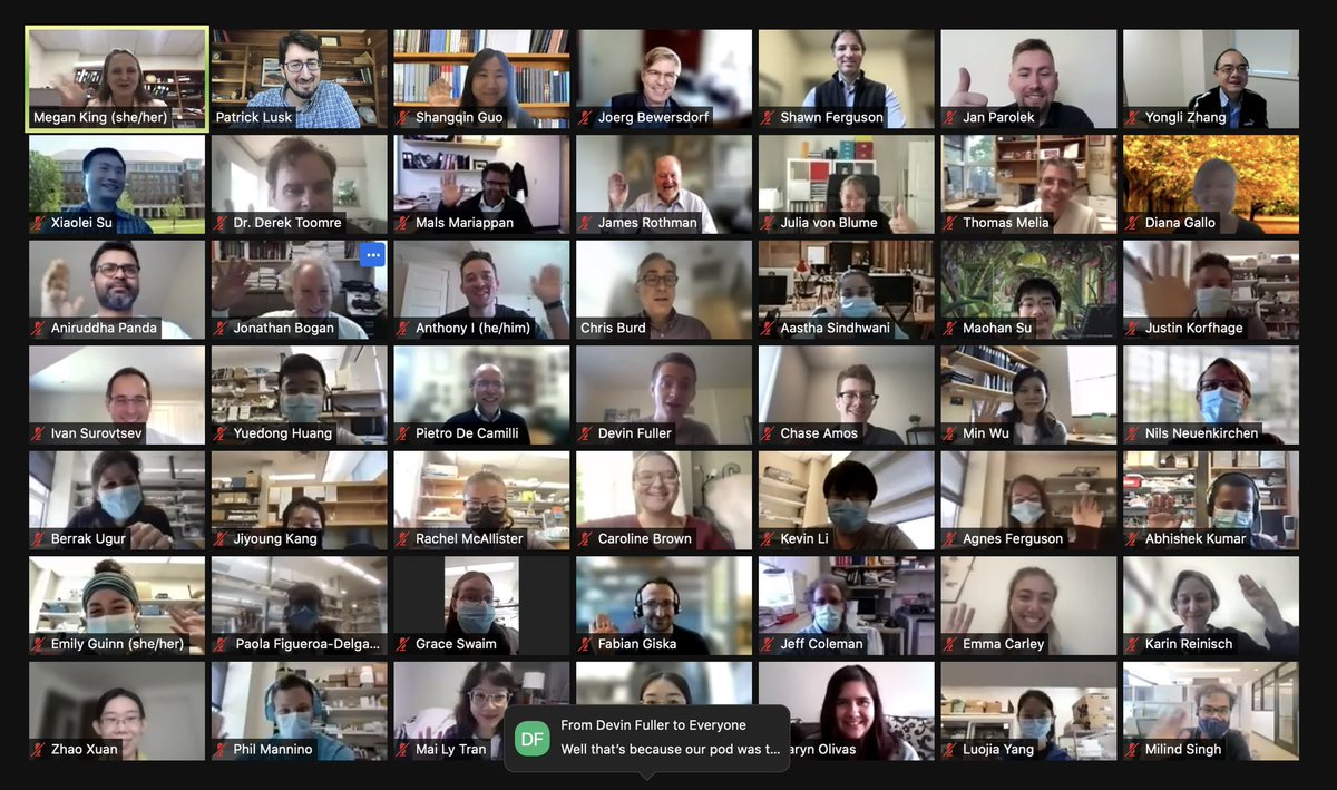 Our department retreat took place these last two days over Zoom. It has been lovely to hear from faculty members and students alike! #YaleCBRetreat2021