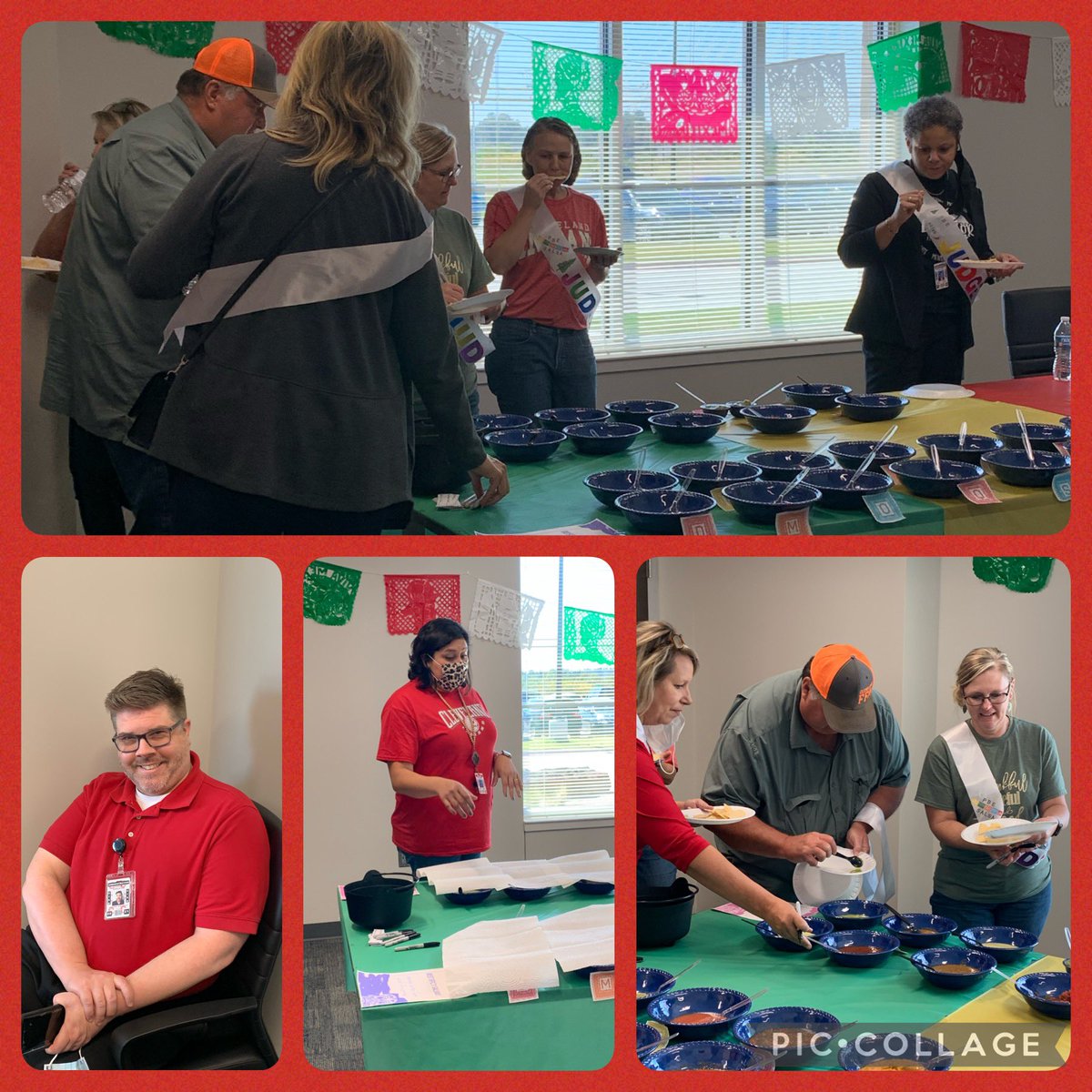 PineBurrCISD's tweet photo. Salsa Contest Today! Thank you judges for helping us pick our BEST and SPICY salsa! Congratulations Mr. Alvarenga and Mr. Kornn! 🎉🙌❤️🌲Looking forward to the next contest! @ClauThomas11 @doc_sanford @sdcastro15 @_coach_nelson_ @ReadandWriteBFF @edcoach_justin @AnastasiaMacke2 https://t.co/qThVTnZIlS