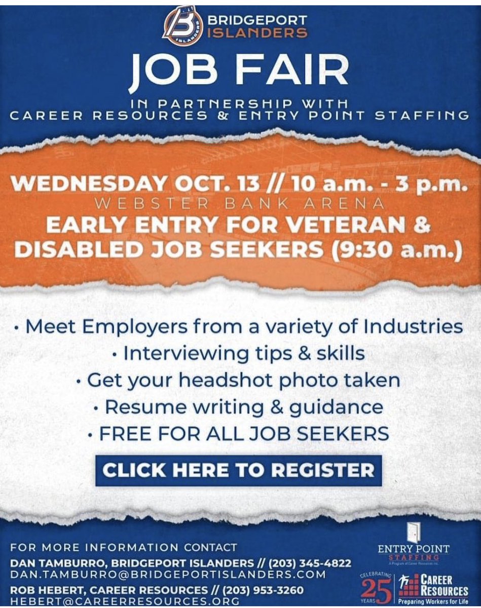 Krystyna72's tweet photo. Job Fair, Wednesday 10/13 at the Webster Bank Arena in Bridgeport CT #jobfair21 https://t.co/HtSjo5GHoh