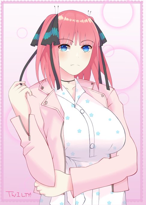 TWILT @ art practiceさんがTwitterに投稿した中野二乃(五等分の花嫁)のイラスト。