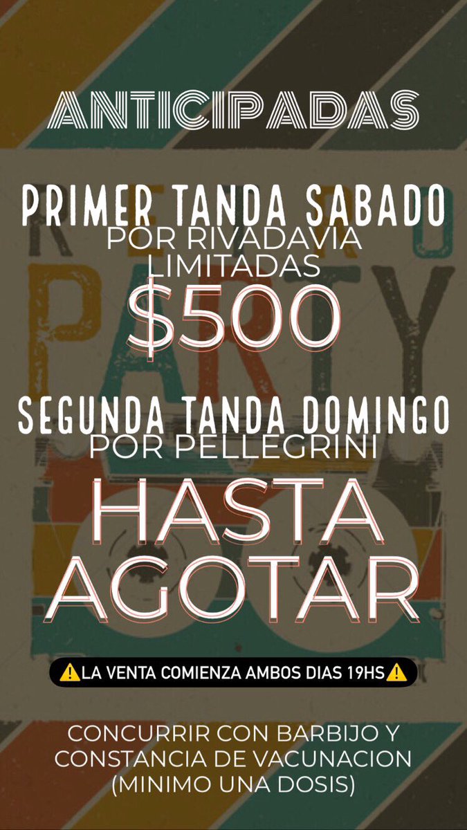 KeyDisco's tweet photo. 🎟TODA LA INFO DE LAS ENTRADAS ACA👇🏽 https://t.co/aoVFeXePd0