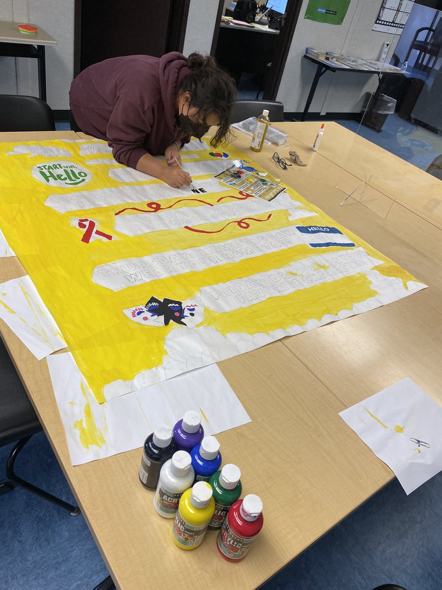 OMCWellness_'s tweet photo. Start With Hello Campaign Poster Came to Life! #oxnardmiddlecollege #Griffins #StartWithHello #SpirtWeek https://t.co/mIUKj4a8eu