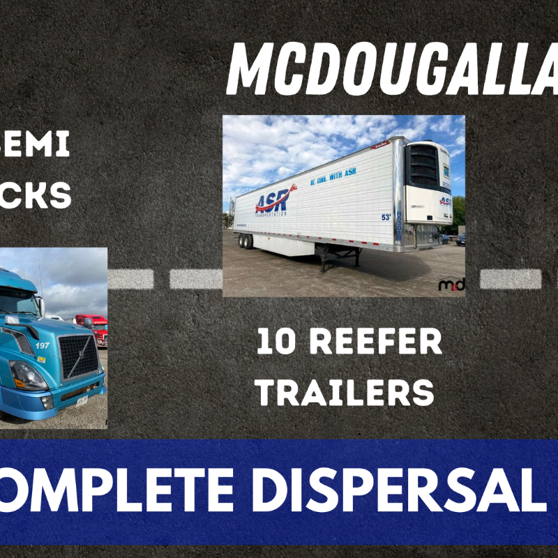 mcdauction's tweet photo. 59 Trucks, 10 Reefer Trailers and 142 Dry Van Trailers are for sale in this unreserved auction sale!
Bid online now before it's too late!
#semitrucks #truckers #trucking #logistics #supplychain #freighting