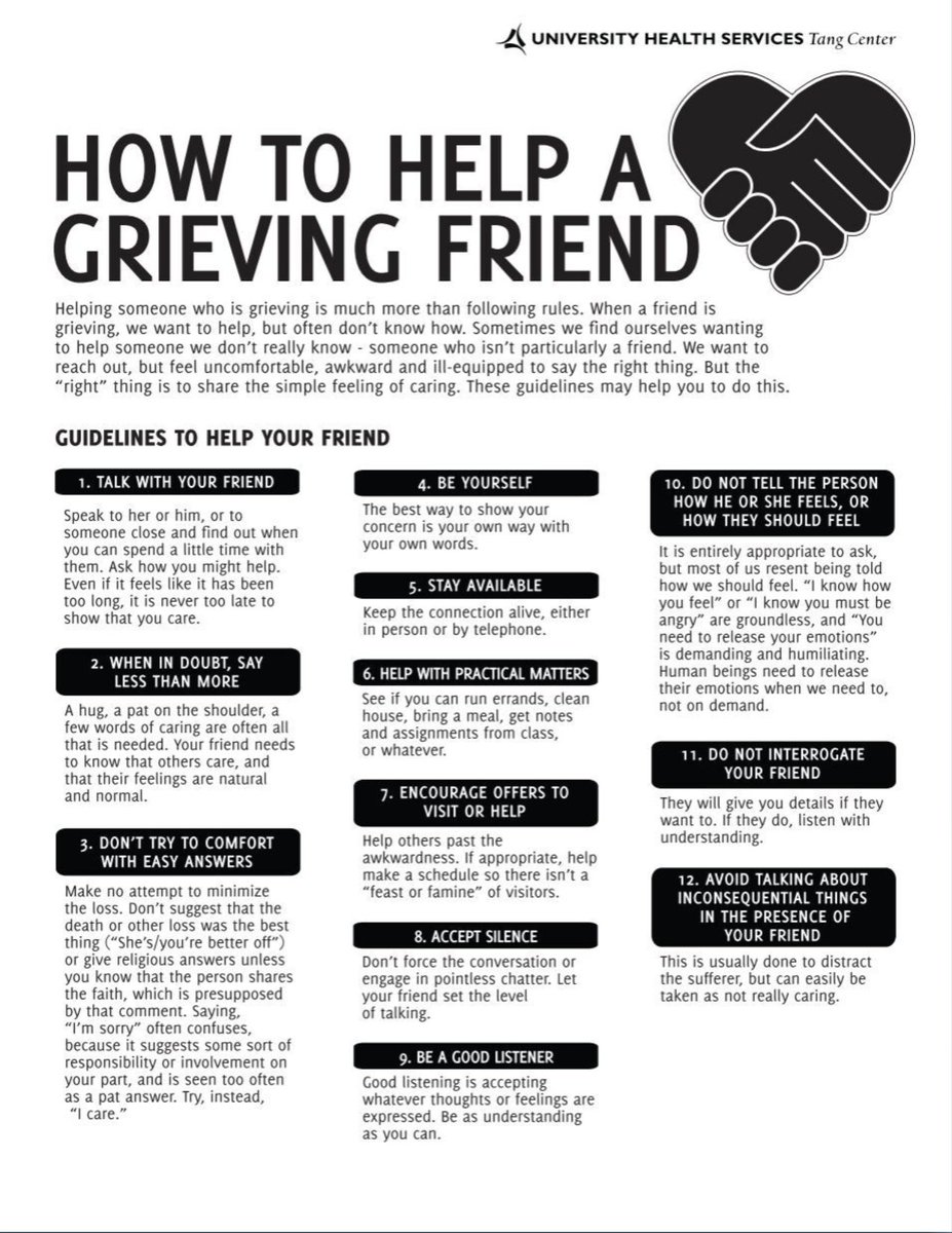 ForeverCemetery's tweet photo. How to help a grieving friend, some helpful advice #grief #grieving #deathtalk https://t.co/xGveeGdhAG
