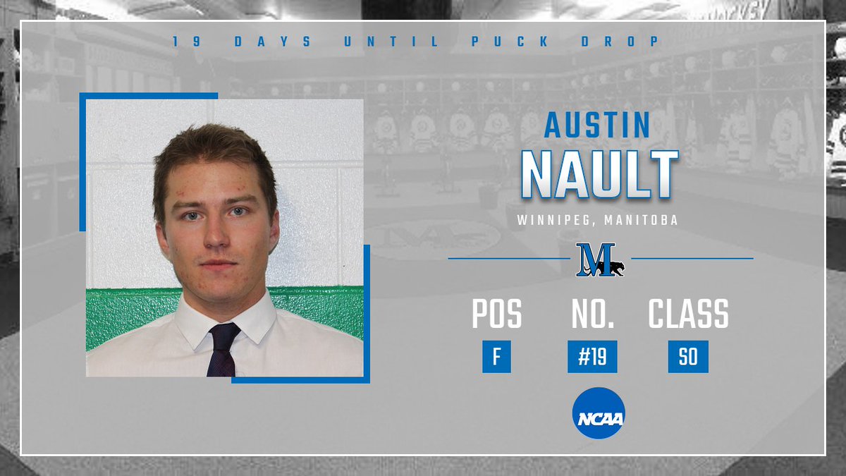 MU_Mens_Hockey's tweet photo. COUNTDOWN TO PUCK DROP

Let's welcome a NEW face to the program
A Sophomore transfer from University of St. Thomas (NCAA D1) from Winnipeg, Manitoba 🇨🇦
#19 @nault_austin 
 
 📸Photo Credit to Melfort Mustangs (SJHL) https://t.co/c2akWWGOIE