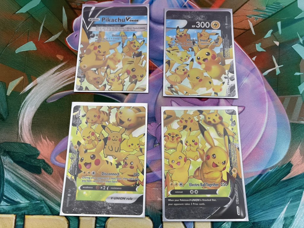 I’m giving away a Pikachu V-Union!
To enter all you have to do is:

1) Like and Retweet this tweet
2) Follow me

I’ll randomly select the winner on Sunday 10-10