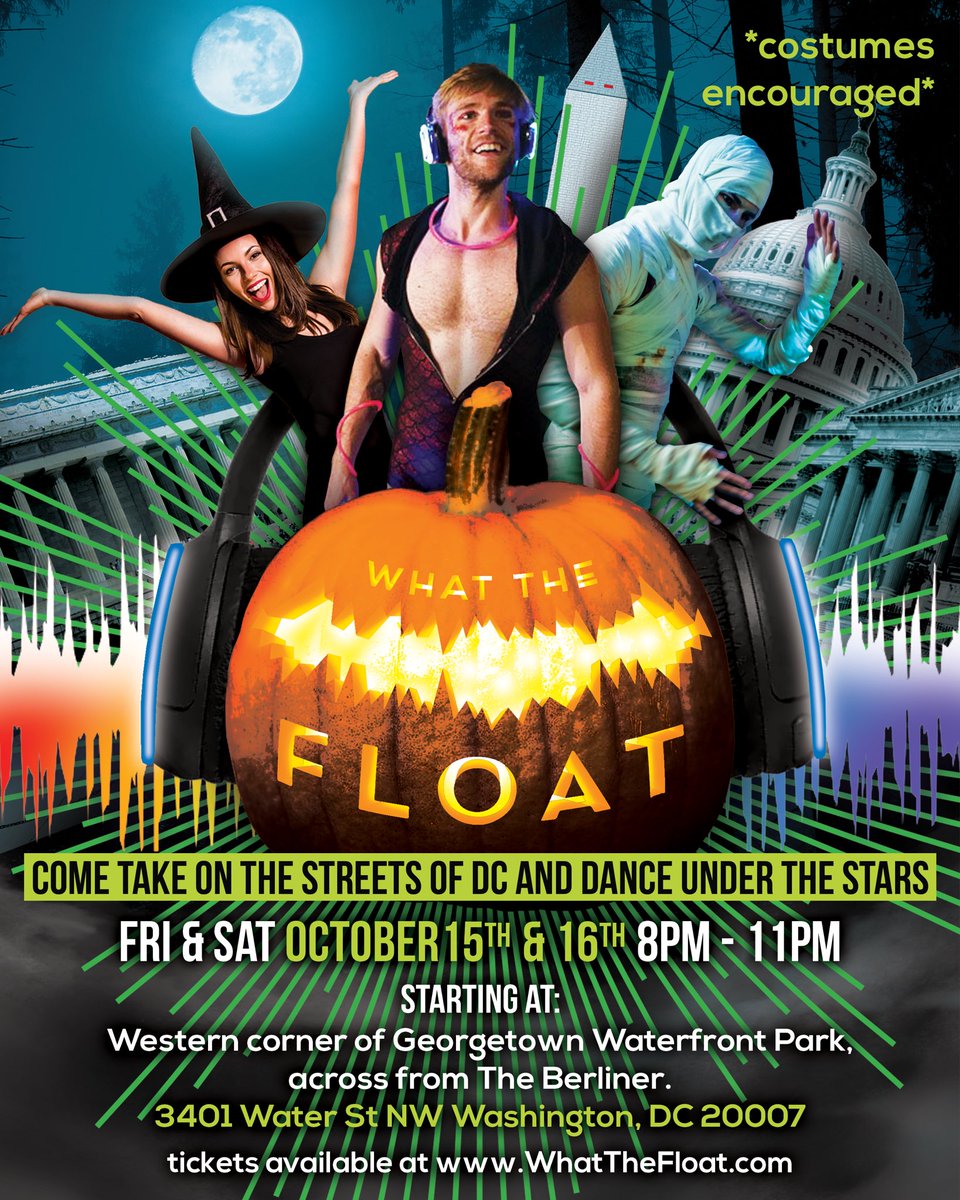 Just one week till What the Float! I’m so excited to share this experience with you! Let’s get spooky DC! #silentdisco #dcnightlife #dcdance